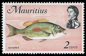 Mauritius #339 MNH; 2c Batarde' Fish (1969)