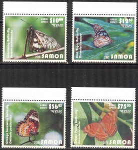 Samoa 2015 Butterflies Set of 4 MNH **