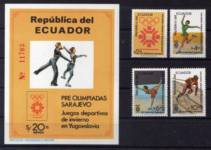 1984 - Ecuador - Mi. HB. 110 + Mi. 1961 / 1964 - JJOO de Sarajevo - MNH - 03