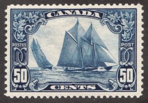 1929 - Canada Sc #158 - KGV Scroll Issue 50¢ Bluenose - MH VF cv$350