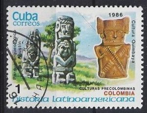 CUBA Sc# 2893  LATIN AMERICAN HISTORY  Colombia 1c 1986  used cto