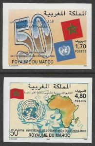 Morocco 1995 Flags Set #800-801 IMPERF VF-NH