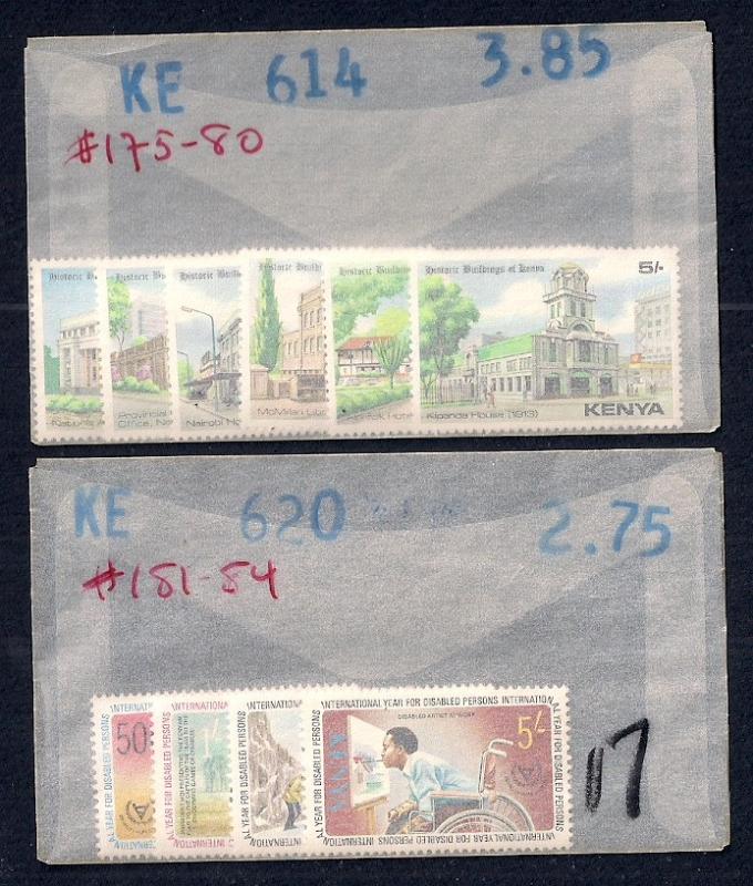 KENYA (21) All Diff Complete Sets ALL Mint Never Hinged