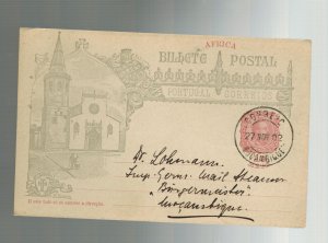 1902 Mozambique Postcard Anniversary cover local use German Ship Burgermeister