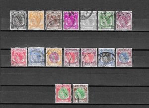 MALAYA/MALACCA 1954/7 SG 23/38 USED Cat £120