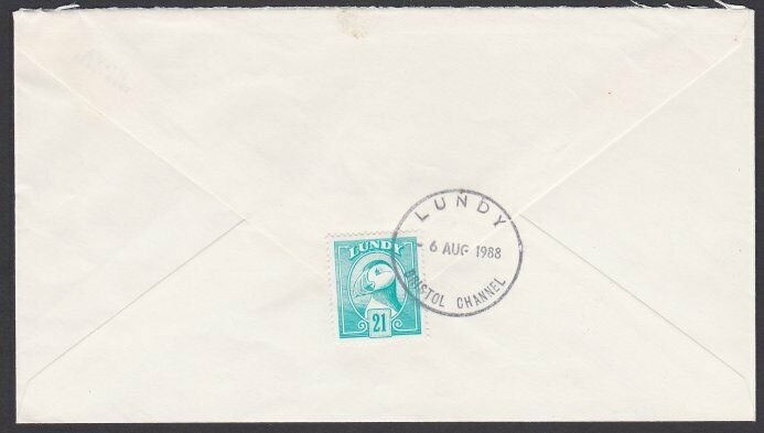 GB LUNDY 1988 cover - 21p Puffin............................................F873