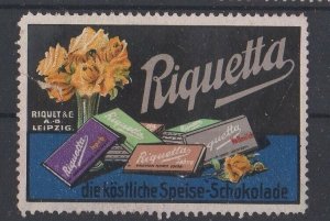 Germany- Riquetta Brand Chocolate Advertising Stamp, Flowers & Chocolate  - NG