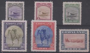 Greenland Scott 10-15 Mint hinged (Catalog Value $150.00)