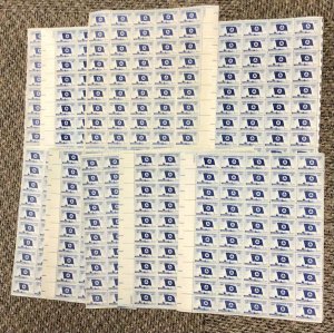 1088   Coast and Geodetic Society  Lot of 9 sheets MNH 3 c Sheet of 50   1957