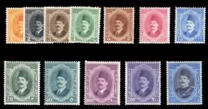 Egypt #92-103 Cat$270.30, 1923-24 King Fouad, complete set, hinged