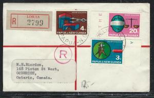 PAPUA NEW GUINEA (P1101B) RELIEF #1 1967 REG LOSUIA TO CANADA