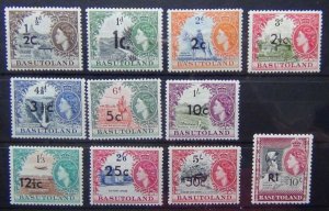 Basutoland 1961 set to R1  on 10s MNH