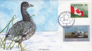 Frans Geerlings Hand Painted FDC for Canada 1989 Waterfowl Stamp