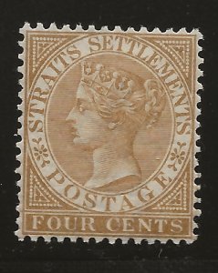 Straits Settlements 44 SG64 MLH VF 1883 SCV $57.50 (jr)