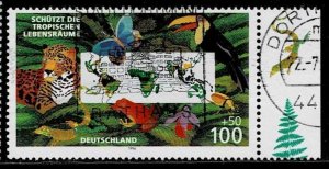 Germany,Sc.#B801 used Animals and Plants, World Map