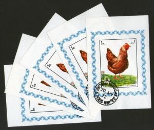 Sharjah - UAE Hen Birds Pet Animals Fauna M/s Cancelled x 5 # 2541