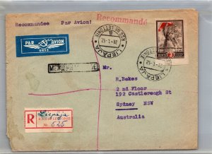 1952 Registered Liepaja Russia USSR Airmail Cover to Sydney NSW Australia
