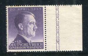 GERMANY; POLISH OCCUPATION 1943 Hitler MINT MNH 12g. Margin value