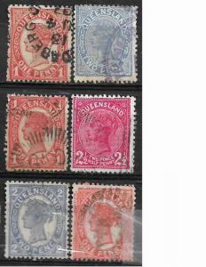 COLLECTION LOT OF 11 QUEENSLAND STAMPS CLEARANCE 2 SCAN