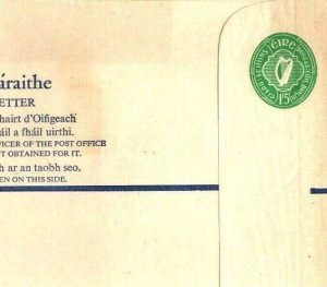 Ireland EIRE Unused Registered Postal Stationery 1/5 Green Size K Cat €80 GR2