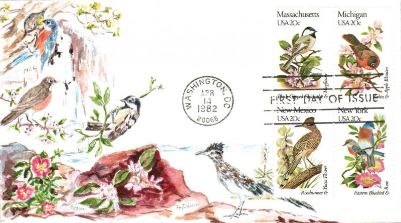 #1953-2002 Birds - Flowers Ham FDC Set