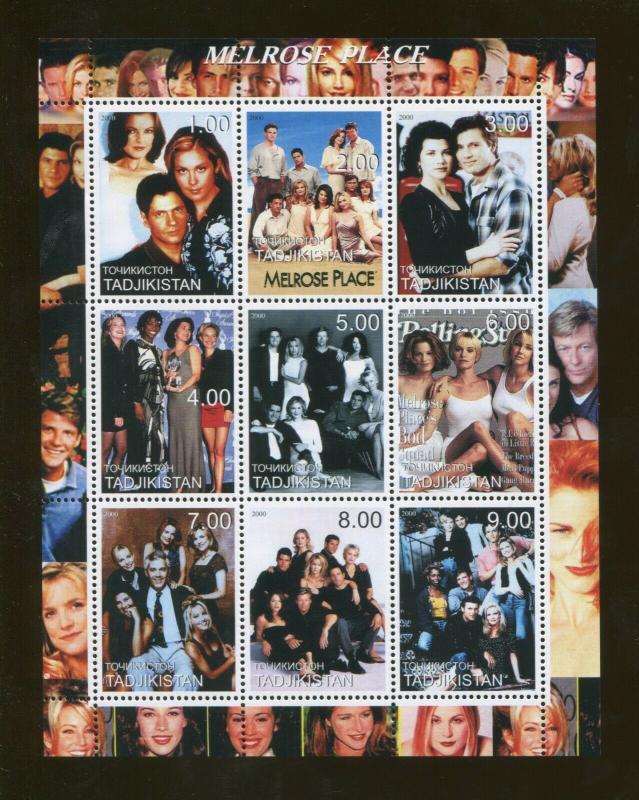 Tajikistan Commemorative Souvenir Stamp Sheet - TV Show - Melrose Place