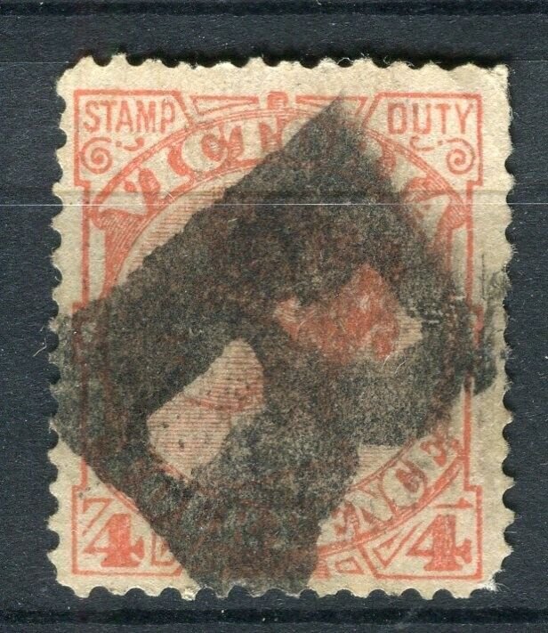 AUSTRALIA; Victoria 1880s classic QV issue used 4d. value fair Postmark