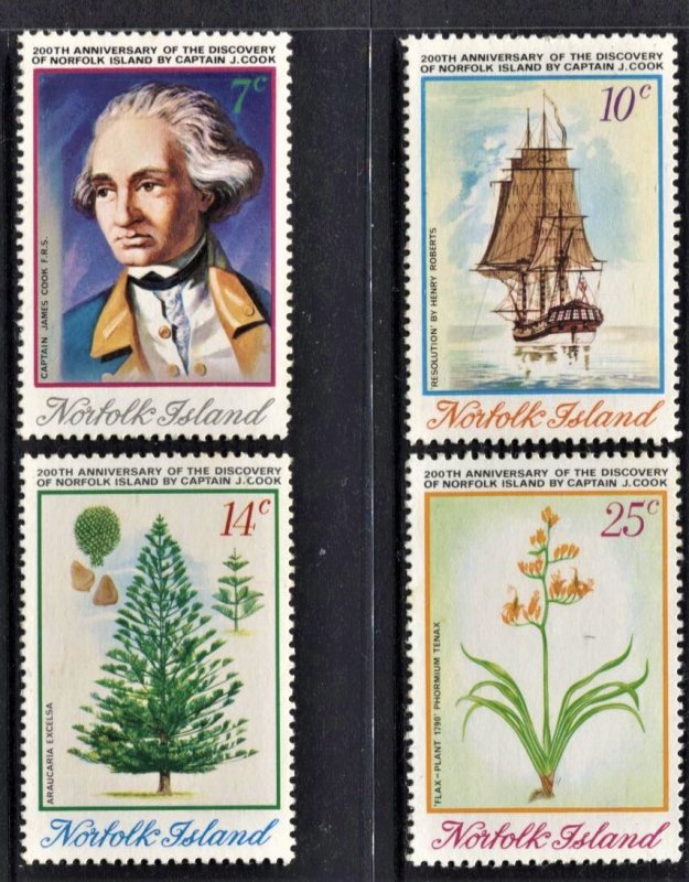 STAMP STATION PERTH Norfolk Island #175-178 Capt. Cook Set MNH-CV$5.50