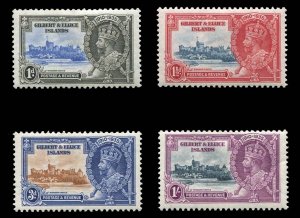 Gilbert and Ellice Islands #33-36 Cat$36.80, 1935 Silver Jubilee, set of four...