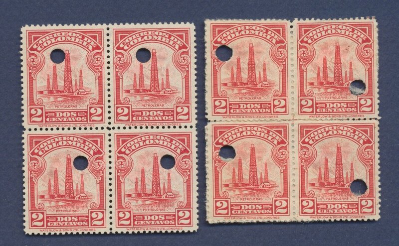 COLOMBIA - Scott 412 PROOF BLOCKS - Waterlow Archival Proofs - 1932 --b