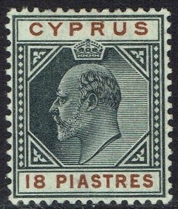CYPRUS 1902 KEVII 18PI WMK CROWN CA