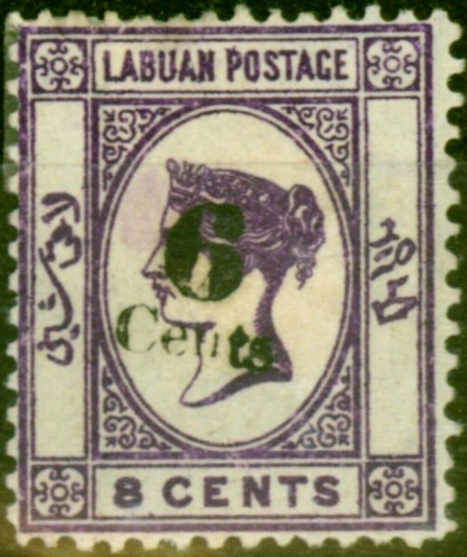 Labuan 1891 6c on 8c Deep Violet SG34 Fine Mtd Mint 