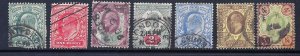 GREAT BRITAIN 1902-11 Scott 127-33 used scv $113.85 less 80%=$22.77