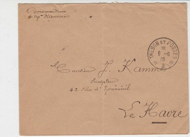 France WW1 French Military 1915 Tresor Et Postes no 8 Cover Ref 31003