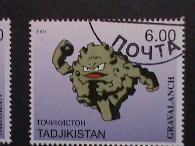 ​TAJIKISTAN -2000 LOVELY FAMPOUS POKEMON CTO FANCY POSTAL CANCEL VERY FINE