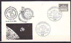 Germany, 1965 issue. 12/SEP/65.  Russian Moon Action, Cachet & Cancel on a Card.