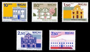 Macao #472-476 Cat$16.85, 1983 Buildings, set of five, never hinged