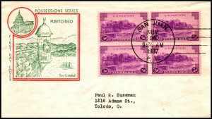 Scott 801 3 Cents Puerto Rico Fidelity FDC Typed Address Block Planty 801-4