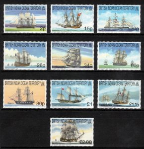 BIOT 1999 Sailing Ships; Scott 207-16; SG 224-33; MNH