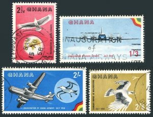 Ghana 32-35, used. Mi 28-31. Ghana Airways 1958. Jet.Birds: Vulture,Albatross.