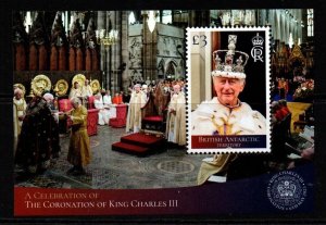 BRITISH ANTARCTIC TERR. 2023 CORONATION MINIATURE SHEET  MNH