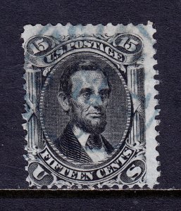 USA — SCOTT 77 — 1866 15c BLACK LINCOLN — USED — SCV $180