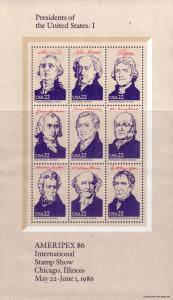 U.S. Souvy Shts Sc# 2216 / 2219 Presidents Set of 4 MNH ST39