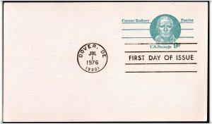 SC#UX70 9¢ Caesar Rodney: Patriot FDC (No Cachet)