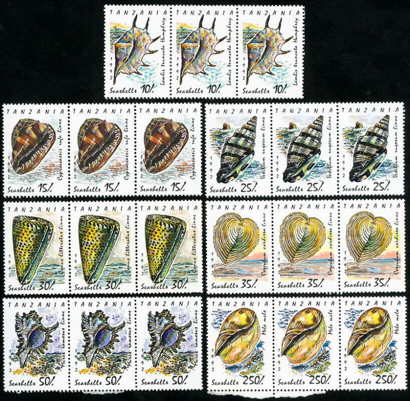 Tanzania Stamps # 940-6 MNH XF Lot of 9 Sets shells