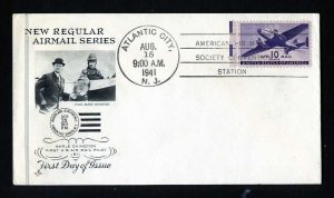 # C27 First Day Cover unaddressed with Artcraft cachet dated 8-15-1941
