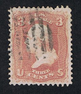 GENUINE SCOTT #65 VF-XF USED 1861 ROSE CONTEMPORARY 7-BAR GRID CANCEL