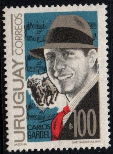 1974 Uruguay Gardel and Score Tango Folklore Culture singer picture  #884 ** MNH