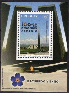 URUGUAY - ARMENIA 2015 MEMORIAL ARMENIAN GENOCIDE SOUVENIR SHEET