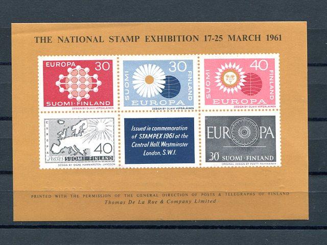 Finland 1961  Europa  exhibition sheet  VF NH - Lakeshore Philatelics